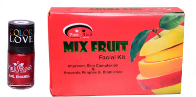 

Pink Root Mix Fruit Facial Kit 83gm, Nail Paint 15ml(Set of 2)