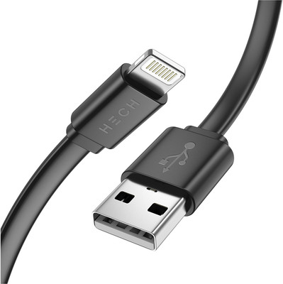 

HECH Flat Tangle-Free Charging Cable Lightning Cable(Black)