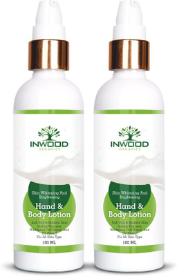 

INWOOD ORGANICS Skin Whitening and Brightening Hand & Body lotion | Instant Fairness | UV Protect | Paraben Free | Combo Pack of 2 Body Lotion(200 ml)