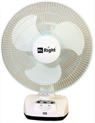 

Mr. Right MR-2912 AC/DC 12" Oscillating Rechargeable Fan 3 Blade Table Fan(White, Pack of 1)