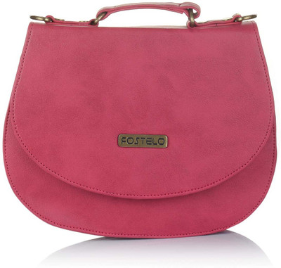 

Fostelo Women Casual Pink PU Sling Bag