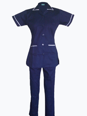 

LOYAL NEEDS Nursing uniform navy blue & White - S Shirt, Pant Hospital Scrub(Navy blue & White S)
