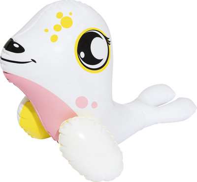 

DealBindaas Bestway Up, In & Over Bath Puffy Pals 34 Cms Sea Animal Inflatable | 1 Pcs |Age 4-24 Months | Summer Bath Toy Inflatable Pool Accessory(White)