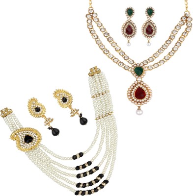 STYYLO FASHION Alloy Gold-plated Gold, Green, White, Black, Multicolor, Maroon Jewellery Set(Pack of 1)