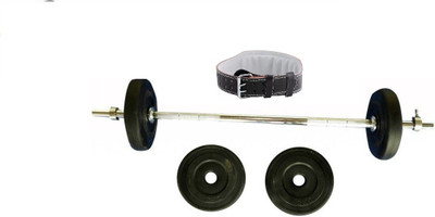 

Monika Sports 4 plates of 2 kg + 3 ft straight rod with 2 locks + gym belt for exercise Home Gym Kit