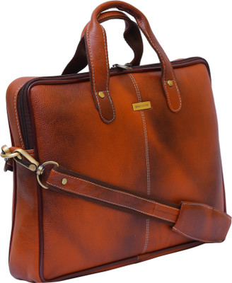 

Brand Leather 11 inch Laptop Messenger Bag(Tan)