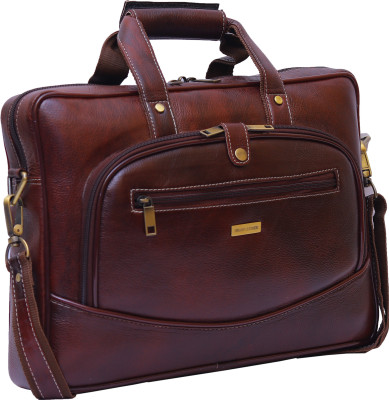 

Brand Leather 13 inch Laptop Messenger Bag(Brown)