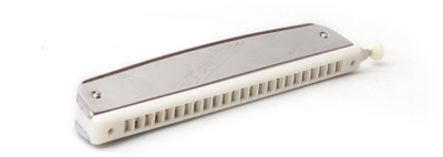 

megashine SILVER TOWER Mouth Organ/Harmonica 24-Hole 48 tones Key-C With Scale change option Steel and White (silver)(Silver)