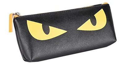 

Enwraps Zipper Pencil Pouch Animal Eye Art Artificial Leather Pencil Box(Set of 1, Black)