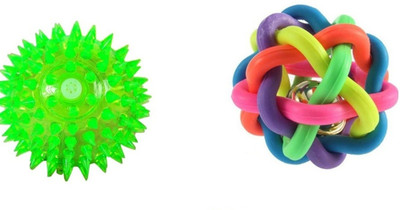 

Pet Needs Rainbow Ball (Large) With Led Squeaky Lighting (Small) Ball For Puppies Rubber Ball For Dog