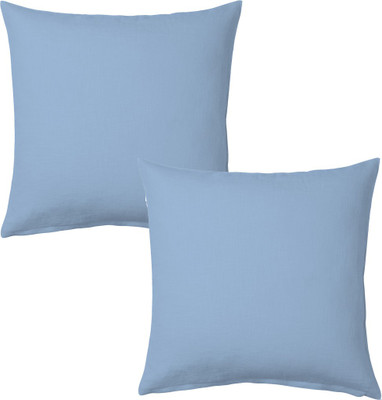 AVI Microfibre Solid Cushion Pack of 2(Navy Blue)