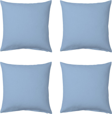 AVI Microfibre Solid Cushion Pack of 4(Navy Blue)