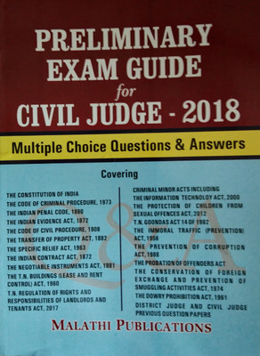 CIVIL JUDGE 2018 In ENGLISH- Preliminary Exam Guide/Multiple Choice Questions And Answers(Paperback, A.Aravindan, Advocate, Madras High Court)