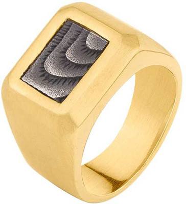 

Voylla Dual Tone Standout Ring Stainless Steel Yellow Gold Plated Ring