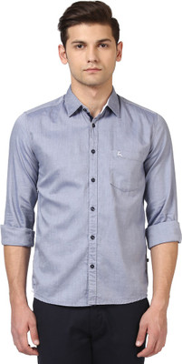 PARX Men Solid Casual Dark Blue Shirt PARX Men Solid Casual Dark Blue Shirt