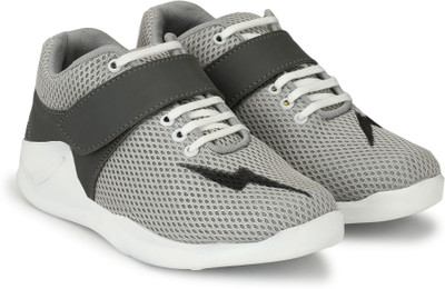 

Shoe Island Popular Revo-X Premium Quality Trending Sporty Mesh Dark Light Grey 'n' Off White High Ankle Length Velcro Strap Casual Sneakers For Men Training & Gym Shoes For Men(Grey
