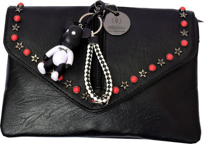 RHHENSO Women Black PU Sling Bag