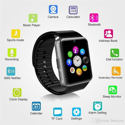 KUKSHYA GT08 Black Smartwatch Smartwatch(Black Strap Regular)