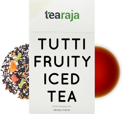 

Tearaja Tutti Frutti Iced Tea Cherry, Orange, Strawberry, Vanilla, Green Apple, Kiwi Iced Tea Vacuum Pack(100 g)