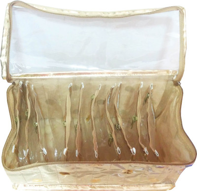 

Angelfish 10 POCKET JEWELLERY POUCH multipurpose Vanity Box(Golden)