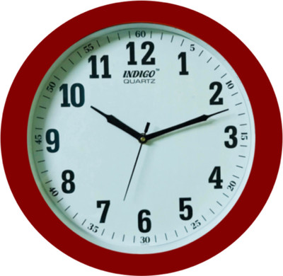 indigo Analog 30 cm Dia Wall Clock(Red, With Glass) available at flipkart for Rs.469