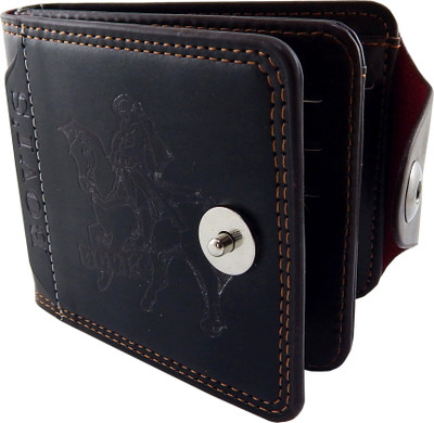 

Bovi'S Men Brown Artificial Leather, Fabric Wallet(9 Card Slots)