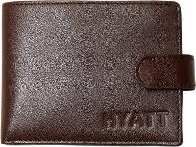 

HYATT Men Brown Genuine Leather Wallet(10 Card Slots)