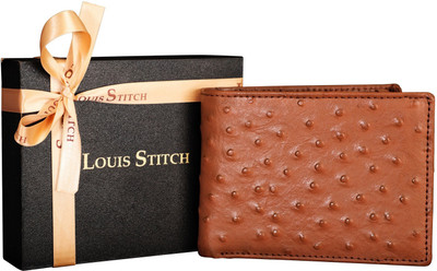 

LOUIS STITCH Men Brown Genuine Leather Wallet(8 Card Slots), Rich brown