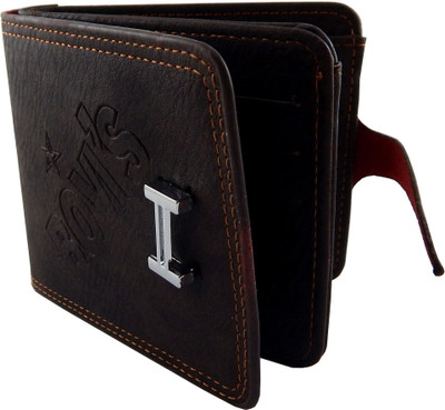 

Bovi'S Men Brown Artificial Leather, Fabric Wallet(9 Card Slots)