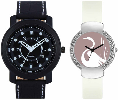 

VALENTIME VL15VT26 New Latest Stylish Designer Collection Leather Combo Couple Fancy Diamond Party Best Offer Watch - For Men & Women
