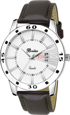 

Britex BT7054 Avtar Day and Date Functioning Leather Strap Analog Watch - For Men