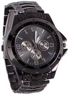 

Varni Retail Full Black Metal Strap Gold Dial Boys Watch For Men Watch - For Men