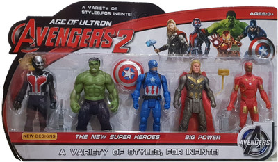 

AS 2 Age of Ultron Action Figure of 5 Super Heroes(Multicolor)