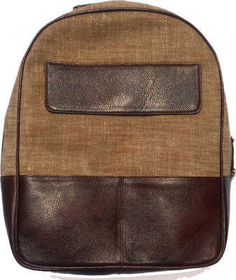 

Papercup Jute and Leather Backpack Backpack(Beige, 35 inch)