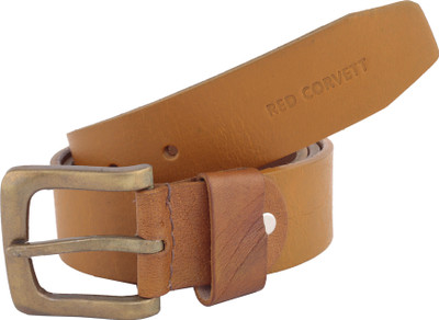 

RED Corvett Men Formal Tan Genuine Leather Belt