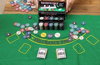 HOUSE OF QUIRK Texas Hold'Em Poker Set Casino Game - 200 Poker Chip(Green)