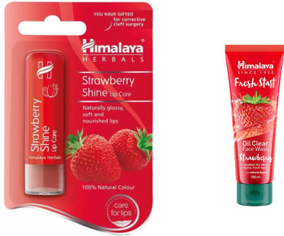 

Himalaya Fresh Start Oil Clear Strawberry Face Wash, strawberry shine lip balm(Set of 2)