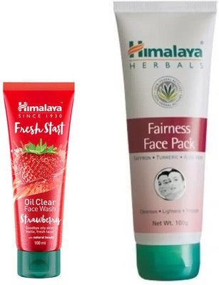 

Himalaya fresh start oil clear strawberry face wash, fairness face pack(Set of 2)