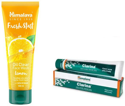 

Himalaya oil clear lemon face wash, anti acne clarina cream(Set of 2)