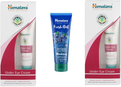 

Himalaya Herbals Under Eye Cream, Fresh Start Oil Clear Blueberry Face Wash(Set of 3)