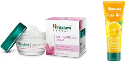 

Himalaya Anti Wrinkle Cream, Fresh Start Oil Clear lemon Face Wash(Set of 2)