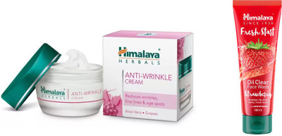 

Himalaya Anti Wrinkle Cream, Fresh Start Oil Clear Strawberry Face Wash(Set of 2)