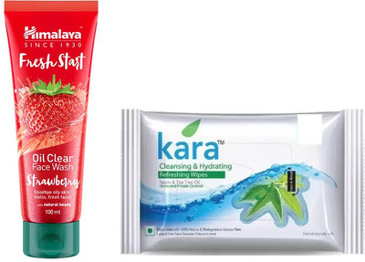 

Himalaya oil clear strawberry face wash, cleansing and hydrating refreshing wipes(Set of 2)