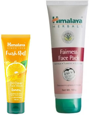 

Himalaya fresh start oil clear lemon face wash, fairness face pack(Set of 2)