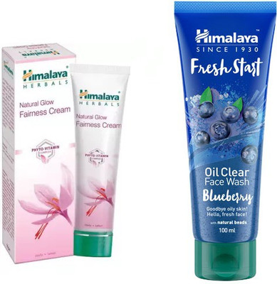 

Himalaya natural glow fairness cream, oil clear blueberry face wash(Set of 2)