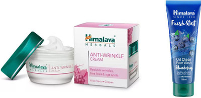 

Himalaya Anti Wrinkle Cream, Fresh Start Oil Clear Blueberry Face Wash(Set of 2)