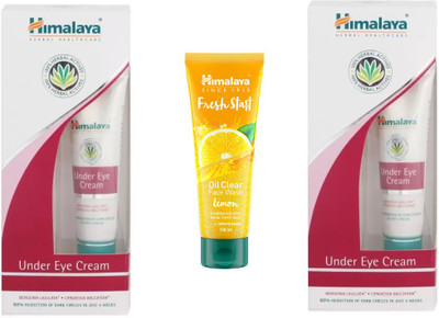 

Himalaya Herbals Under Eye Cream, Fresh Start Oil Clear lemon Face Wash(Set of 3)