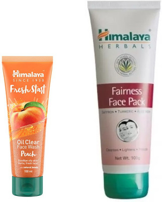 

Himalaya fresh start oil clear peach face wash, fairness face pack(Set of 2)