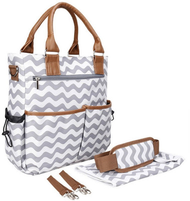 

Babymoon Multifuncton Upgrade Version Unisex Premium High Quality Waterproof - Pocket Tote Diaper Mother Bag Pocket Tote Diaper Bag(Stripes Black)