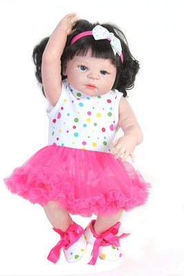 

Ritzkart 100% Realistic Silicon Skin Care playmate 1 year baby doll ,kids Toy 22 inch long Imported Doll(Pink)